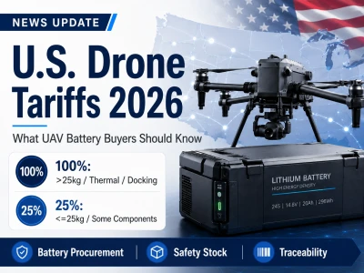 یو ایس ڈرون ٹیرف 2026: UAV بیٹری کے خریداروں کو کیا معلوم ہونا چاہئے۔